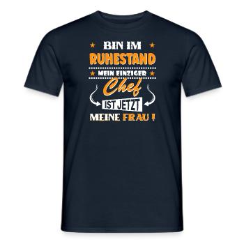Bin im Ruhestand, Chef ist meine Frau - Männer T-Shirt - Navy - Vorne - AI Model Male 178 light (178cm)