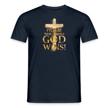 I Read The Final Chapter, God Wins - Männer T-Shirt - Navy - Vorne - AI Model Male 178 light (178cm)