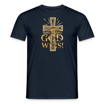 I Read The Final Chapter, God Wins - Männer T-Shirt - Navy - Vorne - AI Model Male 178 light (178cm)