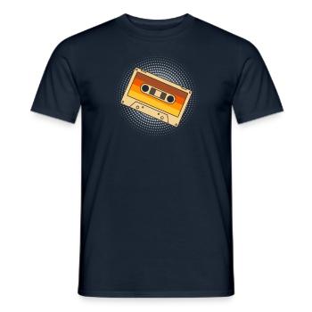 Cassette Old School Musique Design Rétro - T-shirt homme - marine - Devant - AI Model Male 178 light (178cm)
