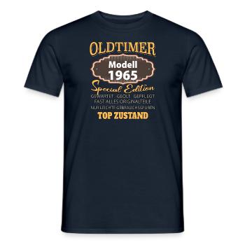Vintage Model 1965 Well Preserved Funny Birth Tag - Men's T-Shirt - navy - Front - AI Model Male 178 light (178cm)