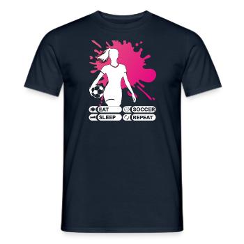 Eat Sleep Soccer Repeat - Soccer Player - Men's T-Shirt - navy - Front - AI Model Male 178 light (178cm)