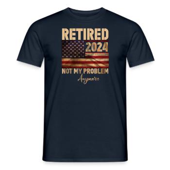 Retraité 2024 - plus mon problème - T-shirt homme - marine - Devant - AI Model Male 178 light (178cm)