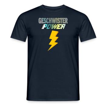 Sibling Power - Men's T-Shirt - navy - Front - AI Model Male 178 light (178cm)