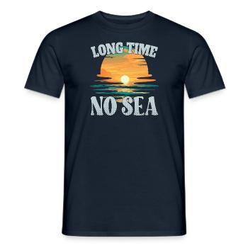 Long time no sea - lange Zeit kein Meer - Men's T-Shirt - navy - Front - AI Model Male 178 light (178cm)