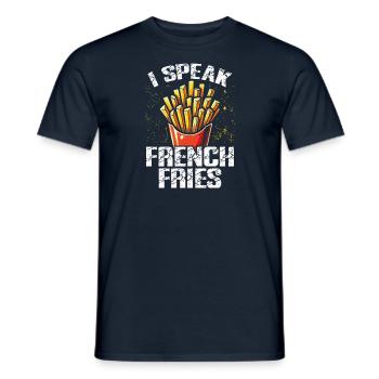 I speak French Fries - Männer T-Shirt - Navy - Vorne - AI Model Male 178 light (178cm)