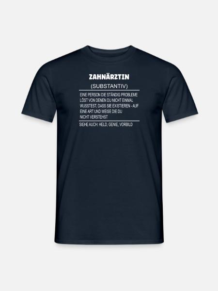 Wörterbuch Erklärung Zahnärztin Held Genie Vorbild - Männer T-Shirt - Navy