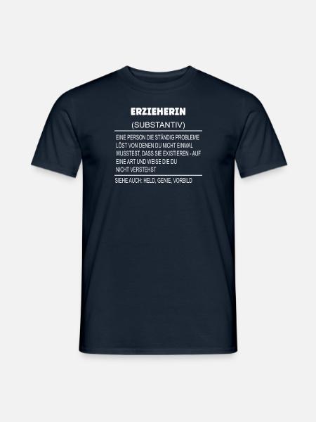 Wörterbuch Erklärung Erzieherin Held Genie Vorbild - Männer T-Shirt - Navy