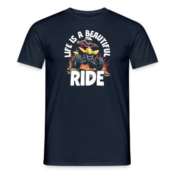 LIFE IS A BEAUTIFUL RIDE - Aventure en quad - T-shirt homme - marine - Devant - AI Model Male 178 light (178cm)