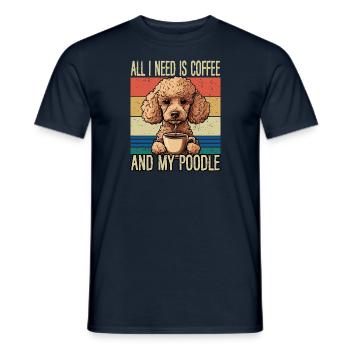 Coffee and my poodle - Men's T-Shirt - navy - Front - AI Model Male 178 light (178cm)