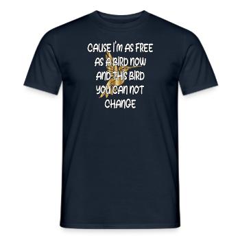 Frei wie ein Vogel: Unveränderlicher Geist - Männer T-Shirt - Navy - Vorne - AI Model Male 178 light (178cm)
