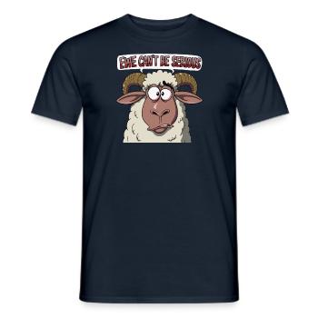 Ewe ne peut pas être sérieux - conception de mouton drôle - T-shirt homme - marine - Devant - AI Model Male 178 light (178cm)