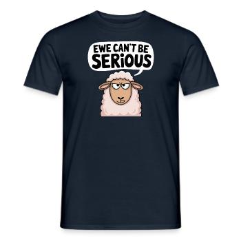 Ewe ne peut pas être sérieux - conception de mouton drôle - T-shirt homme - marine - Devant - AI Model Male 178 light (178cm)