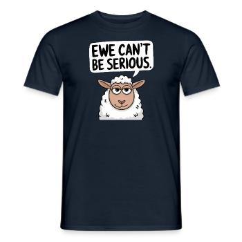 Ewe ne peut pas être sérieux - conception de mouton drôle - T-shirt homme - marine - Devant - AI Model Male 178 light (178cm)