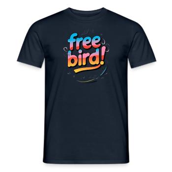 Free Bird - frei wie ein Vogel - Männer T-Shirt - Navy - Vorne - AI Model Male 178 light (178cm)
