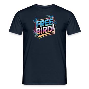 Free Bird - frei wie ein Vogel - Männer T-Shirt - Navy - Vorne - AI Model Male 178 light (178cm)