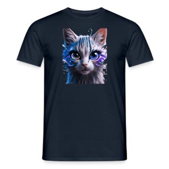 Space Cat - Men's T-Shirt - navy - Front - AI Model Male 178 light (178cm)