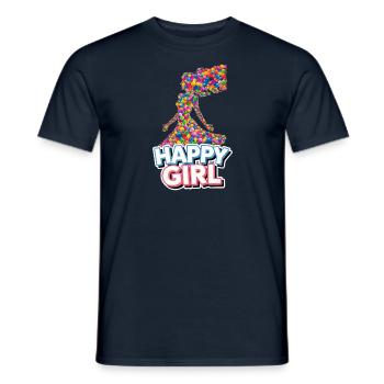 Fille heureuse - T-shirt homme - marine - Devant - AI Model Male 178 light (178cm)