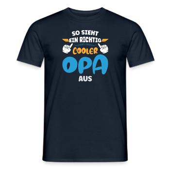 So sieht ein richtig cooler Opa aus - Männer T-Shirt - Navy - Vorne - AI Model Male 178 light (178cm)