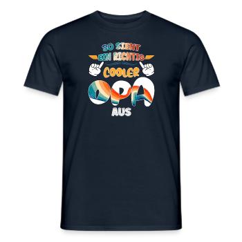 So sieht ein richtig cooler Opa aus - Männer T-Shirt - Navy - Vorne - AI Model Male 178 light (178cm)