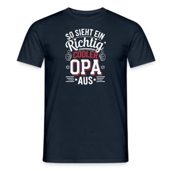 So sieht ein richtig cooler Opa aus - Männer T-Shirt - Navy - Vorne - AI Model Male 178 light (178cm)