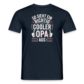 So sieht ein richtig cooler Opa aus - Männer T-Shirt - Navy - Vorne - AI Model Male 178 light (178cm)