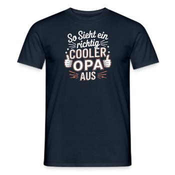 So sieht ein richtig cooler Opa aus - Männer T-Shirt - Navy - Vorne - AI Model Male 178 light (178cm)