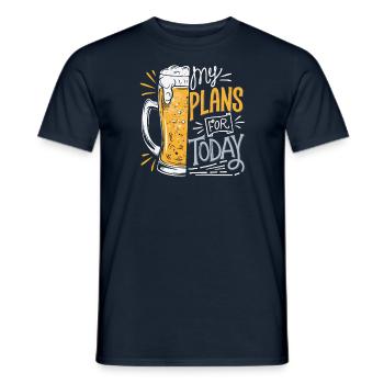 Beer - my plans for today - Men's T-Shirt - navy - Front - AI Model Male 178 light (178cm)