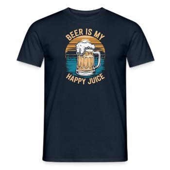 Beer is my happy Juice - Men's T-Shirt - navy - Front - AI Model Male 178 light (178cm)