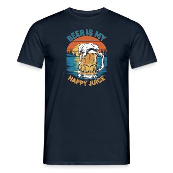 Beer is my happy Juice - Men's T-Shirt - navy - Front - AI Model Male 178 light (178cm)