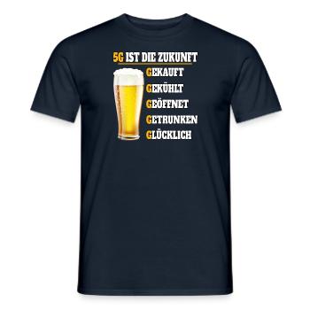 5G ist die Zukunft Bier - Männer T-Shirt - Navy - Vorne - AI Model Male 178 light (178cm)