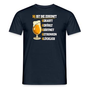 5G ist die Zukunft Bier - Männer T-Shirt - Navy - Vorne - AI Model Male 178 light (178cm)