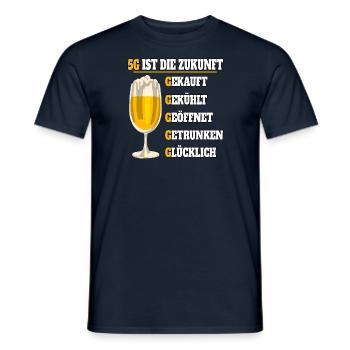5G ist die Zukunft Bier - Männer T-Shirt - Navy - Vorne - AI Model Male 178 light (178cm)