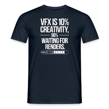 VFX is 10% creativity and 90% waiting for render - Men's T-Shirt - navy - Front - AI Model Male 178 light (178cm)