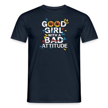 A good girl with a bad attitude - Men's T-Shirt - navy - Front - AI Model Male 178 light (178cm)