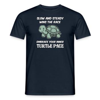 Slow and steady wins the race embrace turtle pace - Männer T-Shirt - Navy - Vorne - AI Model Male 178 light (178cm)