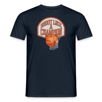 Basketball Shoot like a Champion - Männer T-Shirt - Navy - Vorne - AI Model Male 178 light (178cm)
