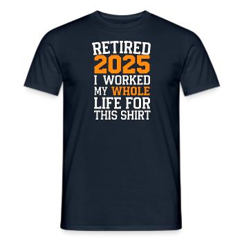 Retired 2025 - Endlich in Rente - Männer T-Shirt - Navy - Vorne - AI Model Male 178 light (178cm)