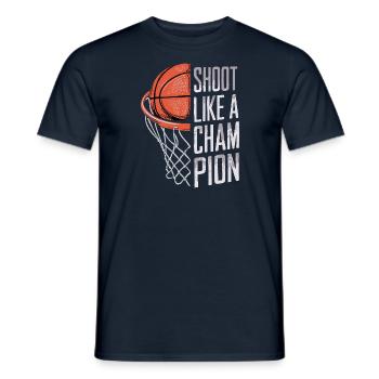 Basketball Shoot like a Champion - Männer T-Shirt - Navy - Vorne - AI Model Male 178 light (178cm)