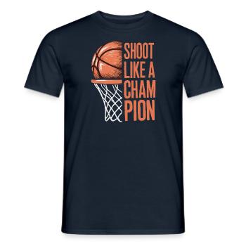 Basketball Shoot like a Champion - Männer T-Shirt - Navy - Vorne - AI Model Male 178 light (178cm)