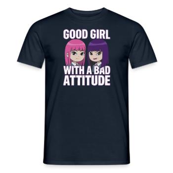 A good girl with a bad attitude - Men's T-Shirt - navy - Front - AI Model Male 178 light (178cm)