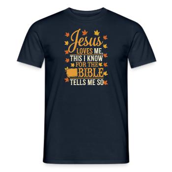 Jésus m’aime, je le sais pour la bible - T-shirt homme - marine - Devant - AI Model Male 178 light (178cm)