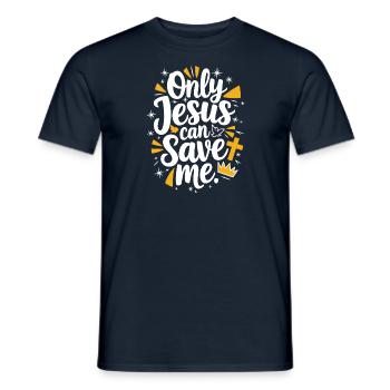 Seul Jésus peut me sauver Conception chrétienne - T-shirt homme - marine - Devant - AI Model Male 178 light (178cm)