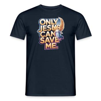 Seul Jésus peut me sauver Conception chrétienne - T-shirt homme - marine - Devant - AI Model Male 178 light (178cm)