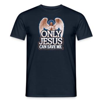 Seul Jésus peut me sauver Conception chrétienne - T-shirt homme - marine - Devant - AI Model Male 178 light (178cm)