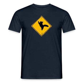 Caution cat - Men's T-Shirt - navy - Front - AI Model Male 178 light (178cm)