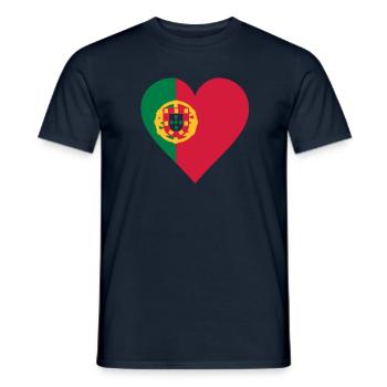 portugal herz - Men's T-Shirt - navy - Front - AI Model Male 178 light (178cm)