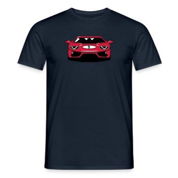 Course de voiture de sport de voiture - T-shirt homme - marine - Devant - AI Model Male 178 light (178cm)