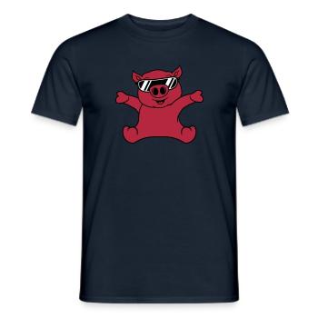 cool sonnenbrille sitzend freundlich klein kind ba - Männer T-Shirt - Navy - Vorne - AI Model Male 178 light (178cm)