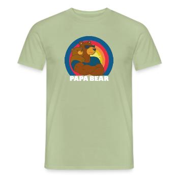 Papa Bear - Männer T-Shirt - Sage - Vorne - AI Model Male 178 light (178cm)